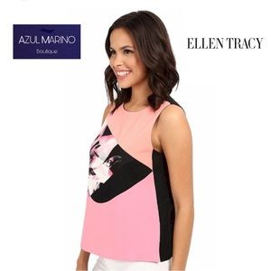 Ellen Tracy — Floral Blouse Sz L •W/ free earrings! • Blusa floreada para mujer•